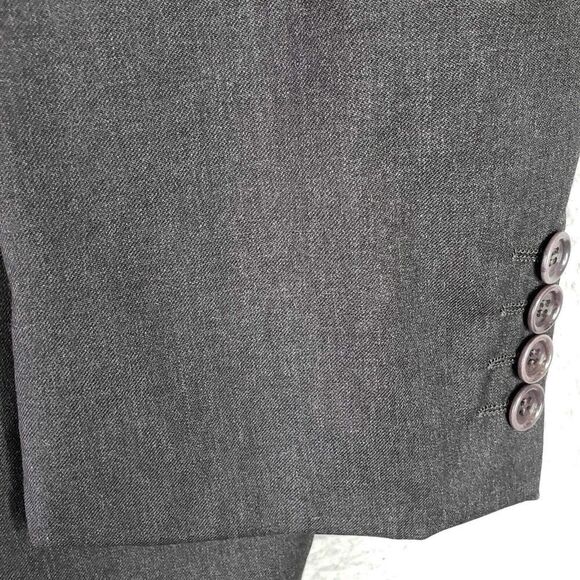Zegna Blazer Jacket Italy Mens Super 120’s Wool Size 46 R Gray 3 Button - Picture 6 of 11